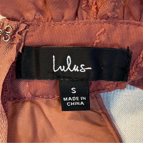 NWT Lulus Chic Demeanor Rusty Rose Floral Jacquard Halter Mini Dress Sz S - Picture 13 of 16